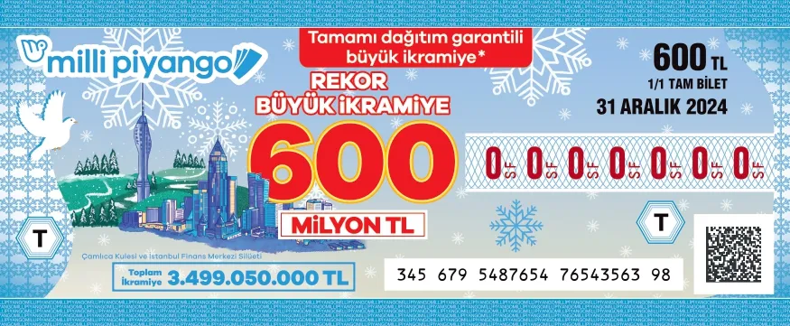 YILBAŞINDA REKOR BÜYÜK İKRAMİYE TAM 600 MİLYON TL!