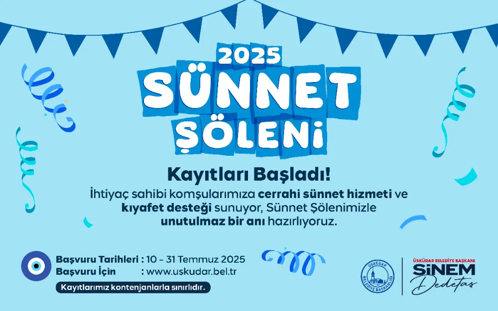 ÜSKÜDAR BELEDİYESİ ‘’2025 SÜNNET ŞÖLENİ’’ KAYITLARI BAŞLADI